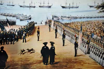 「ペリー提督横浜上陸」の図