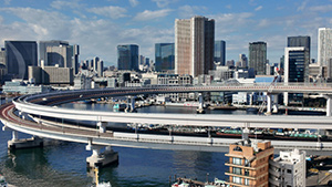 レインボーブリッジ遊歩道を歩く(芝浦ふ頭駅～お台場)