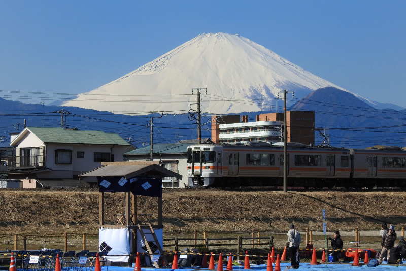 JR御殿場線と富士山