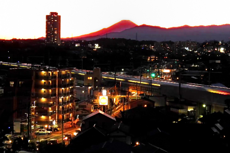 西谷富士の夕景(富士山神社)