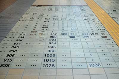 新幹線の時刻表