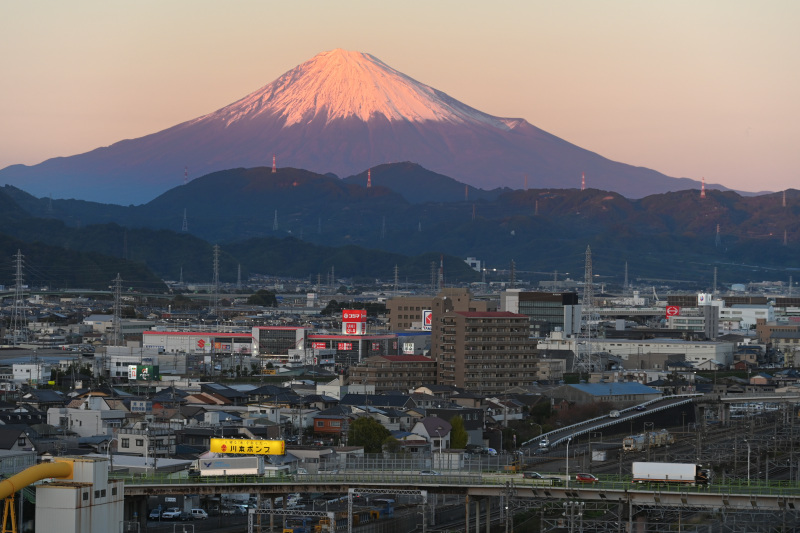 富士山の夕照