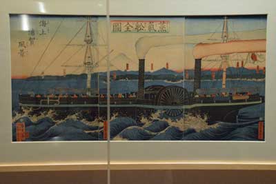 蒸気船浦賀海上風景